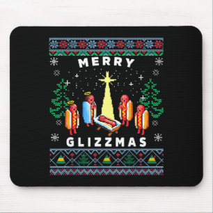 Merry Glizzmas Funny Ugly Christmas Sweater Glizzy Mouse Pad