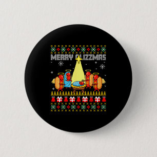 Merry Glizzmas Ugly Christmas Sweaters Hot Dogs Xm 2 Inch Round Button