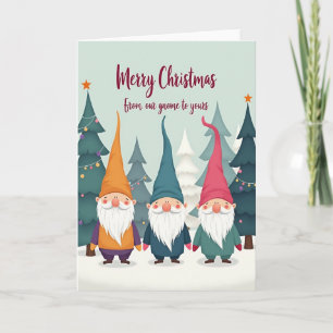 Merry Gnome Forest Christmas Card