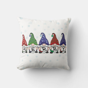 Merry Gnomes Throw Pillow
