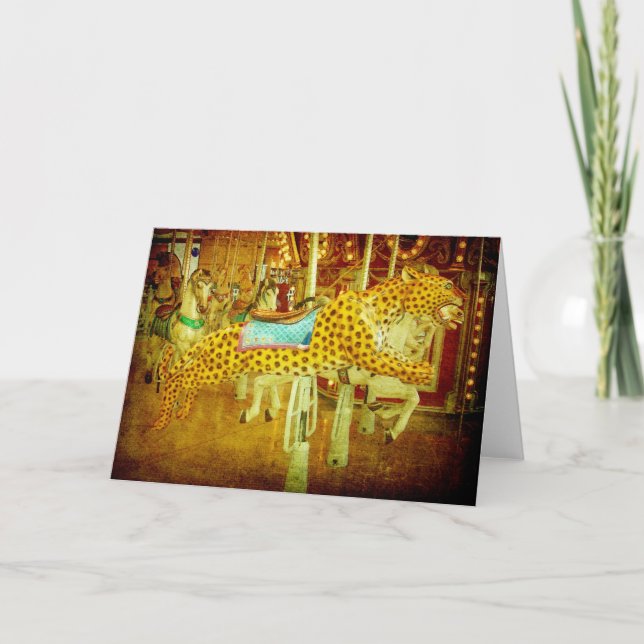 Merry-Go-Round Big Cat Grunge Card (Front)