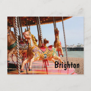 Merry-go-round, Brighton Holiday Postcard