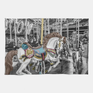 Merry Go Round Carousel Kitchen Towel