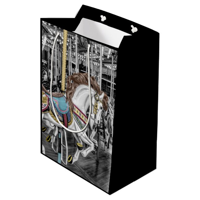 Merry Go Round Carousel Medium Gift Bag (Back Angled)