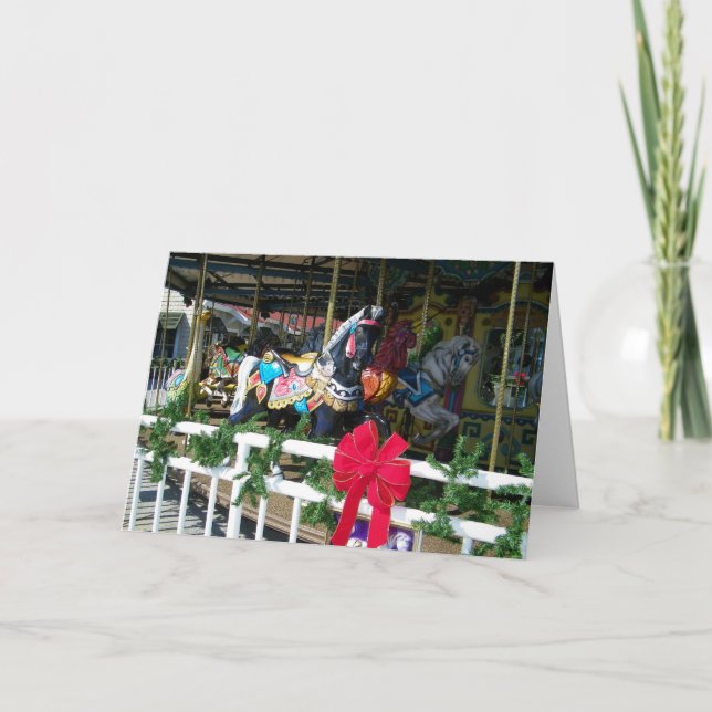 MERRY GO ROUND FOR A MERRY CHRISTMAS TEACHER HOLIDAY CARD (Front)