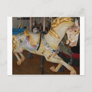 merry go round holiday postcard
