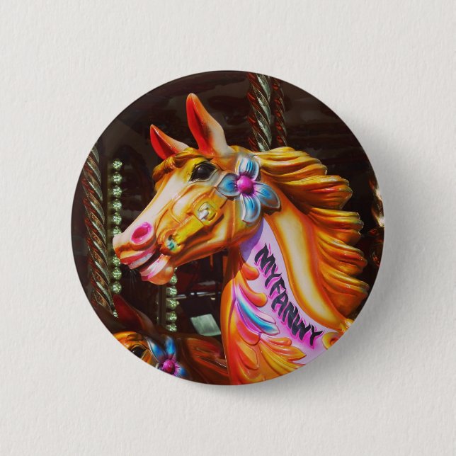 Merry-go-round Horse 2 Inch Round Button (Front)