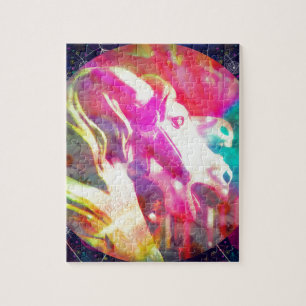 Merry Go Round Horse Digital Art Jigsaw Puzzle