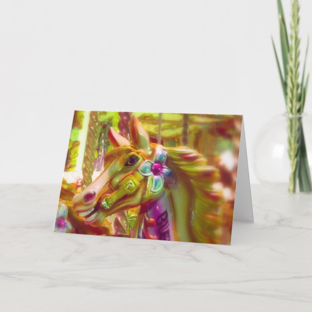 Merry-go-round Horse Holiday Card (Front)
