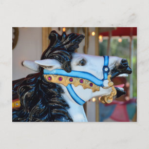 Merry-Go-Round horse Holiday Postcard