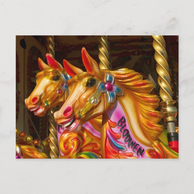 Merry-go-round Horses Postcard (Front)