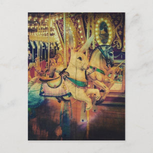 Merry Go Round Rabbit Postcard