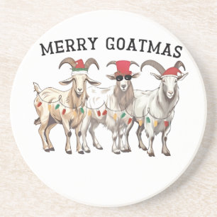 Merry Goatmas Animal Goat Lover Merry Christmas  Coaster