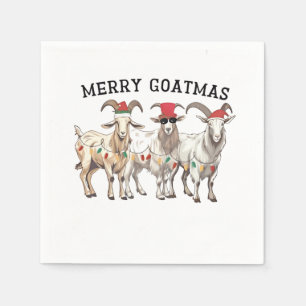Merry Goatmas Animal Goat Lover Merry Christmas  Napkin