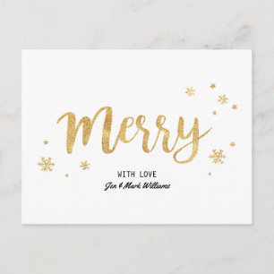 Merry (Gold) Holiday Postcard