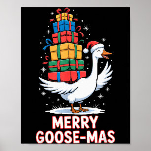 Merry Goose-mas With Xmas Funny Christmas Goose  Poster