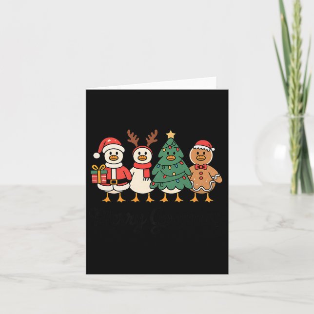 Merry Goose On The Loose Funny Christmas Silly Hum Card (Front)