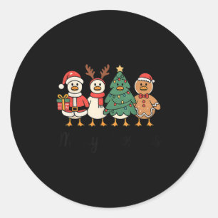 Merry Goose On The Loose Funny Christmas Silly Hum Classic Round Sticker