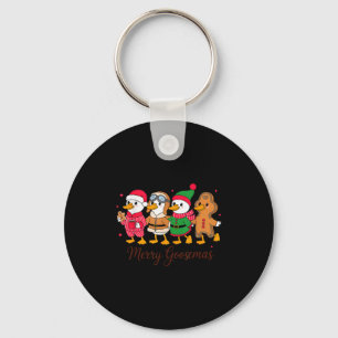 Merry Goosemas Cute Festive Goose Christmas  Keychain