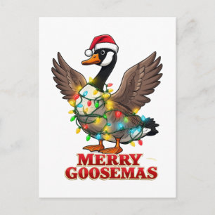 Merry Goosemas Funny Christmas Goose Xmas Postcard