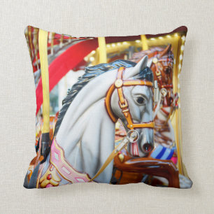 Merry-goRound Carnival Horse Series 41 Throw Pillow