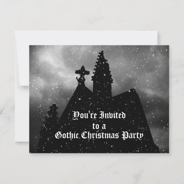 Merry Gothic Christmas party invitations (Front)