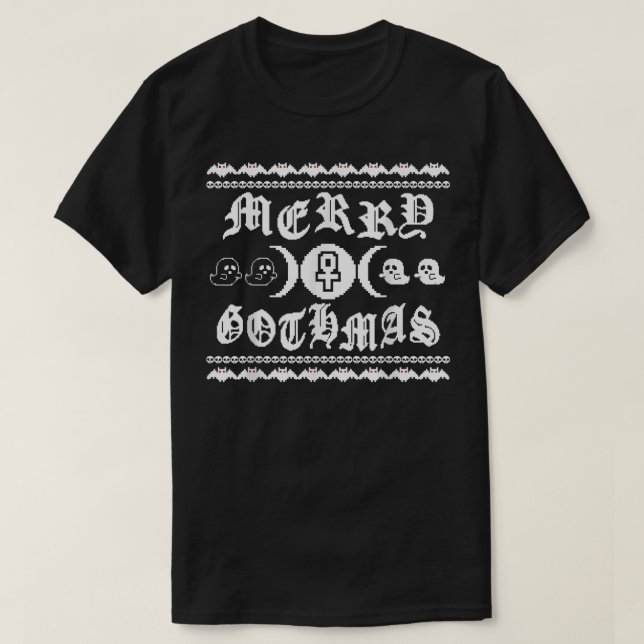 Merry Gothmas Horror Christmas Gothic Xmas Ugly Ch T-Shirt (Design Front)