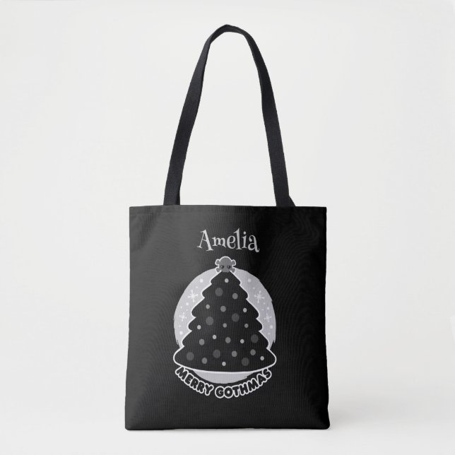 Merry Gothmas Personalized Tote Bag (Front)