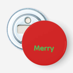 Merry Green Name on Red Bottle Opener