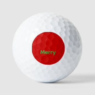 Merry Green Name on Red Golf Balls
