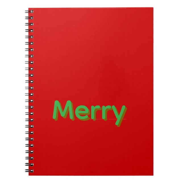 Merry Green Name on Red Notebook (Front)