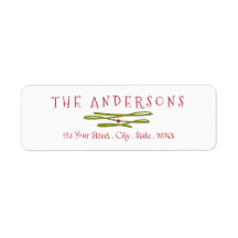 Merry Greetings Green Banner Return Address