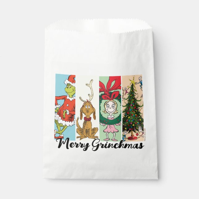 Merry Grinchmas Holiday Collage Favour Bag (Front)