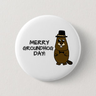 Merry Groundhog Day 2 Inch Round Button