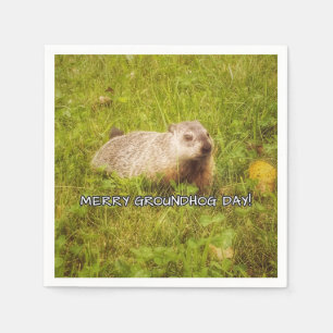 Merry Groundhog Day Napkin