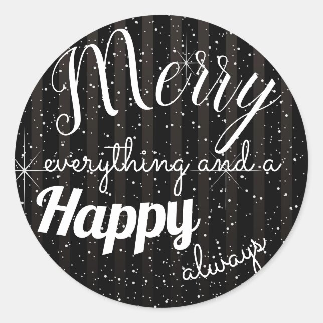 Merry Happy - Circle Sticker (Front)