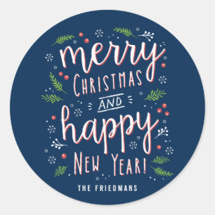 Merry Happy Editable Colour Holiday Sticker