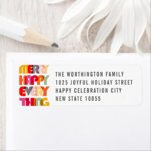Merry Happy Everything Colourful Typography