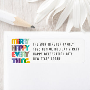 Merry Happy Everything Colourful Typography Holida