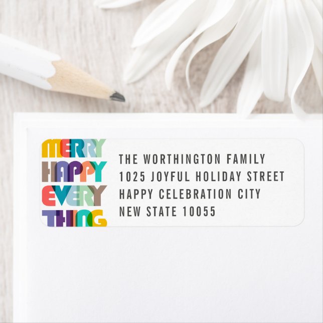 Merry Happy Everything Colourful Typography Holida (Insitu)