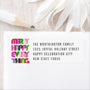 Merry Happy Everything Colourful Typography Holida