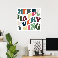 Merry Happy Everything Groovy Holiday Christmas