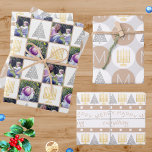 Merry Happy Tan Holiday Photo Cute Monogram Wrapping Paper Sheet<br><div class="desc">Create your own Chrismukkah wrapping paper sheets with this cute MERRY HAPPY EVERYTHING design in tan and white with your photo and monogram, a stylish choice for interfaith families who celebrate both Hanukkah and Christmas. Sheet One is a simple picture template design where you can upload your photos, two of...</div>