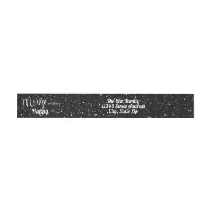 Merry Happy - Wrap Around Return Address Label