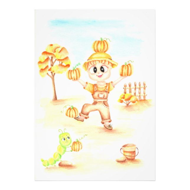 Merry harvest little ginger boy photo print (Front)