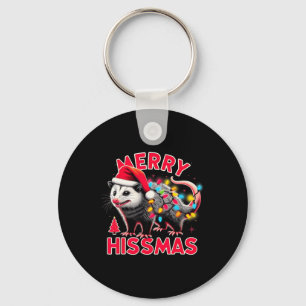Merry Hissmas Funny Possum Christmas Xmas Hilariou Keychain