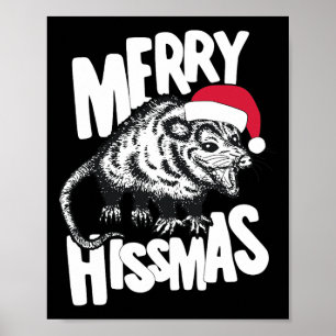 Merry Hissmas Funny Ugly Christmas Sweater Party Poster