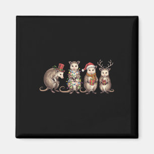 Merry Hissmas Opossum Christmas Santa Hat Xmas Lig Magnet