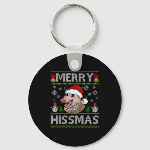 Merry Hissmas Ssum Christmas Ossum Lover Ugly Swea Keychain