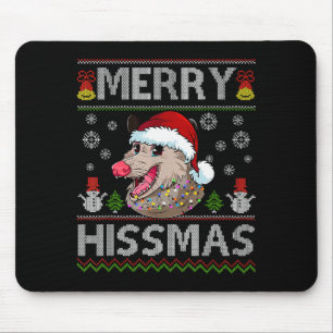 Merry Hissmas Ssum Christmas Ossum Lover Ugly Swea Mouse Pad